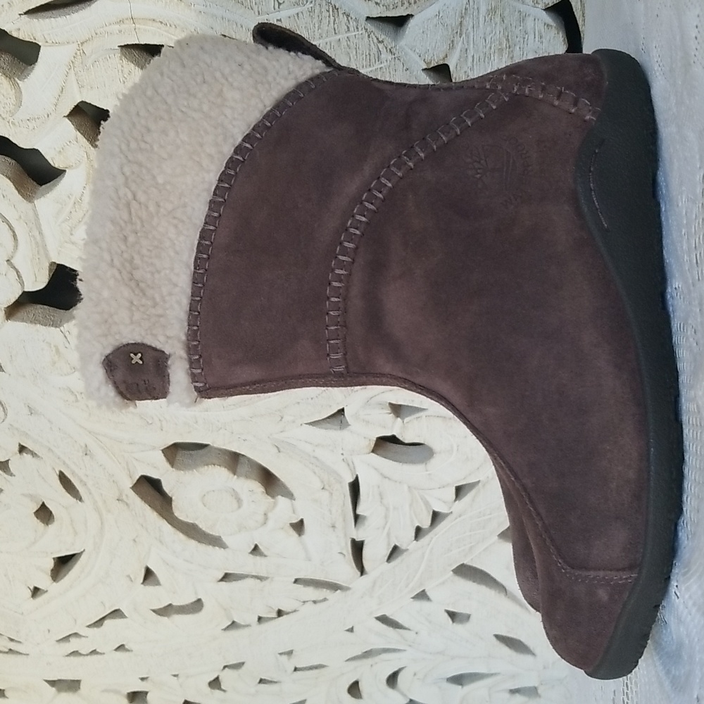 Timberland Genuine Leather Slip on Brown Boots Waterproof Size 6M Mid Calf Style - Picture 17 of 17